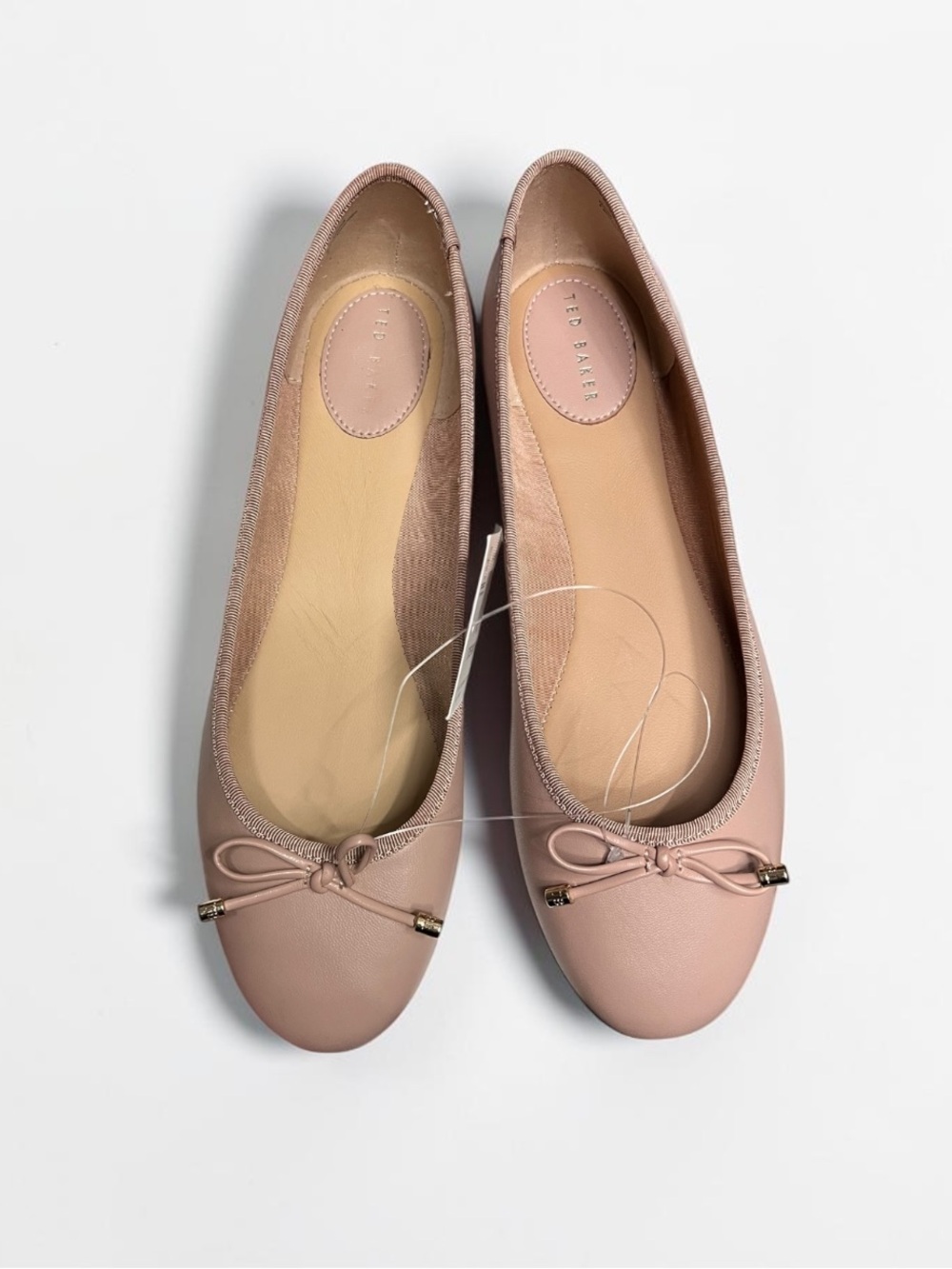 🌻 NEW w/Tag Ted Baker Pink Ballerina Flats Almond Toe Signature Bow Size 9